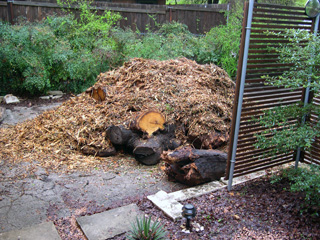 Zanthan Gardens mulch pile