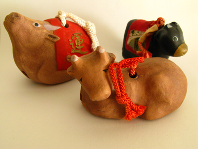 Japanese folk art cow bells